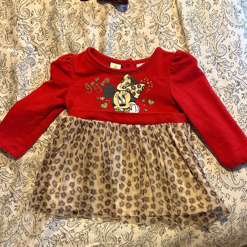 Disney Red and Brown Minnie Mouse Dress